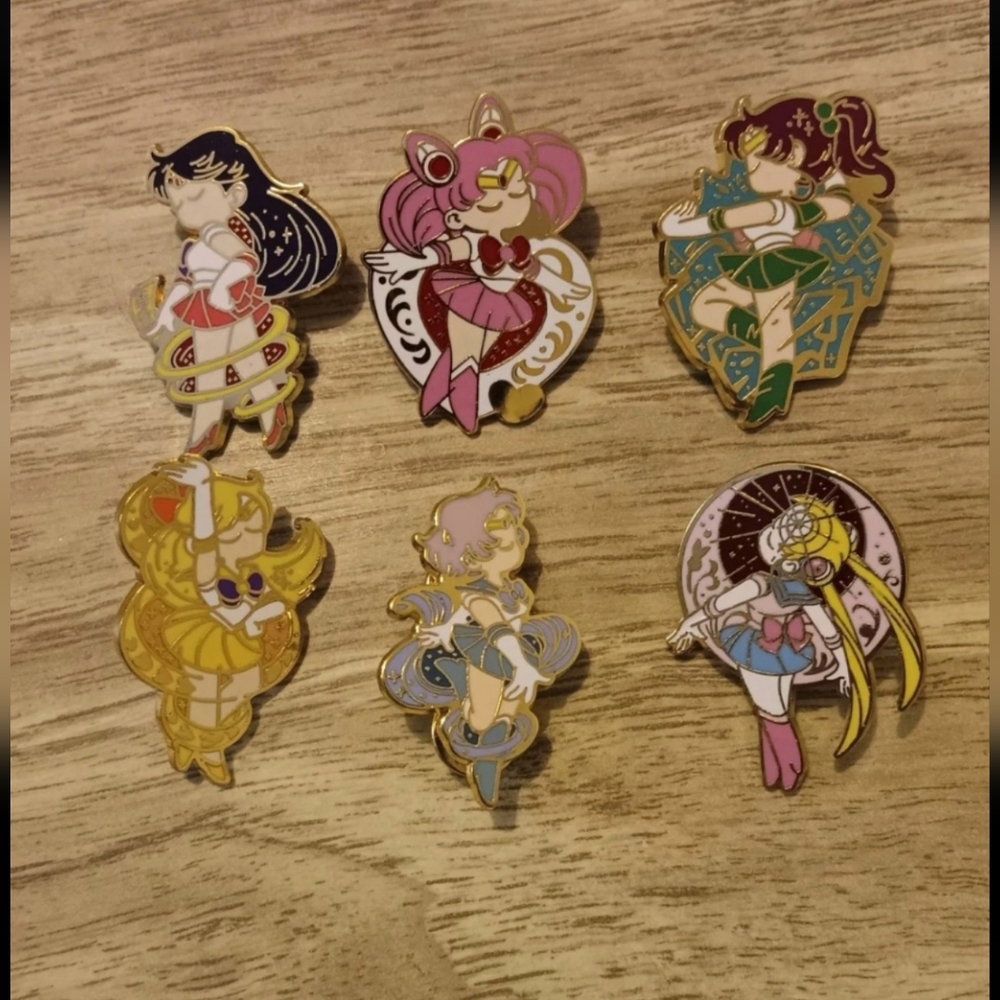 Set Of 6 Sailor Moon Characters Pins